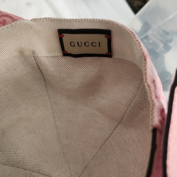 Gucci GG Supreme Monogram Canvas Cotton Baseball Cap, Pink Size Large - Picture 11 of 13